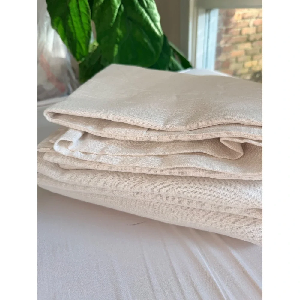 NWOT QUINCE White Slub Room Darkening Minimalist Boho Curtain 1 Panel 48X96 $70